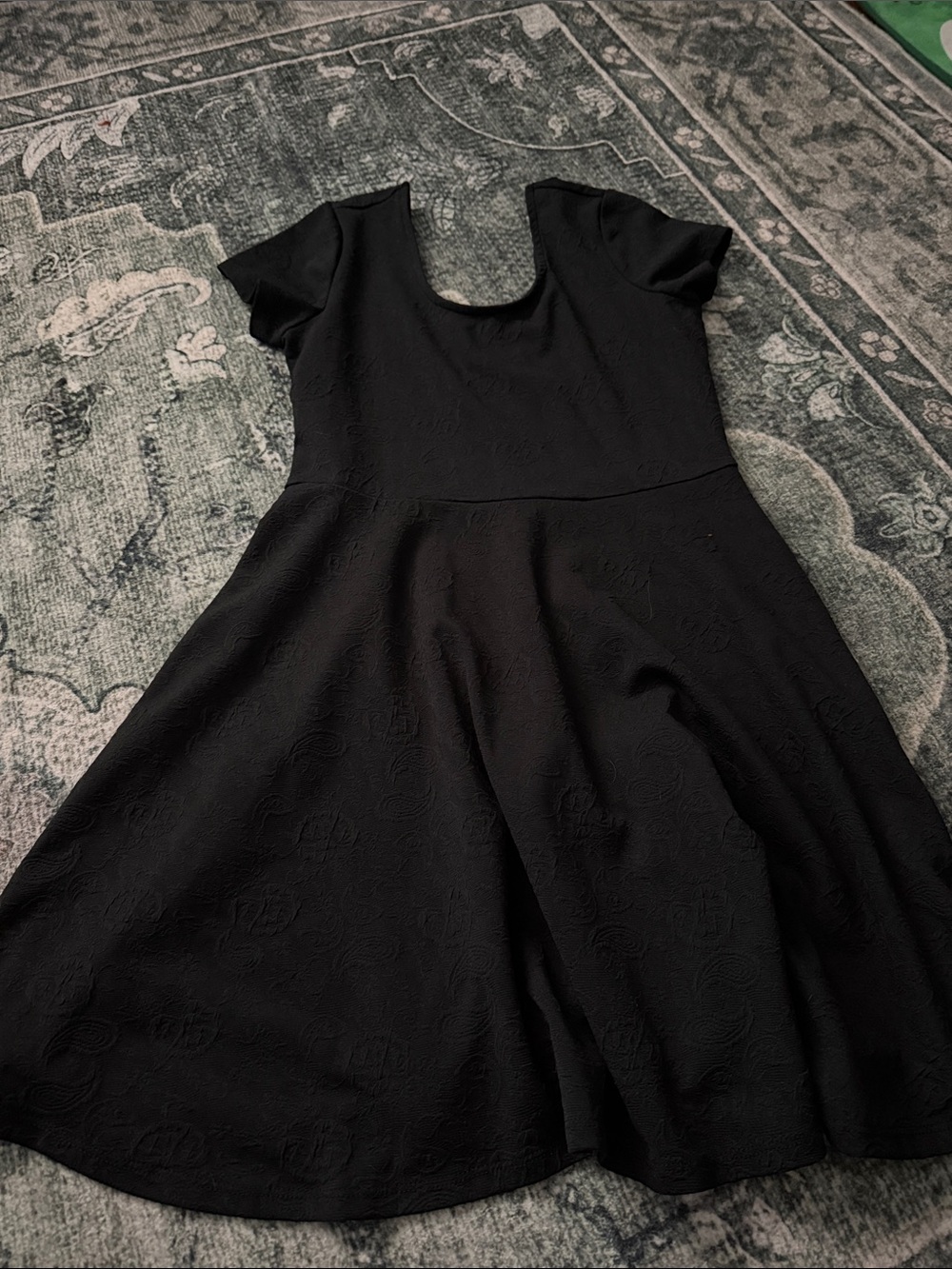 Planet Gold Black Scoop-Neck A-Line Mini Dress